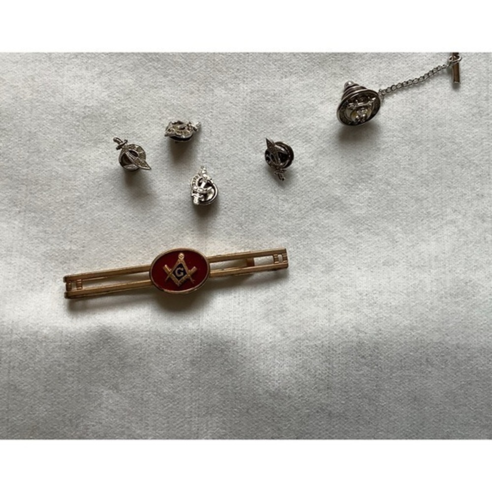 6 Piece Masonic Tie Tack Tie Bar
